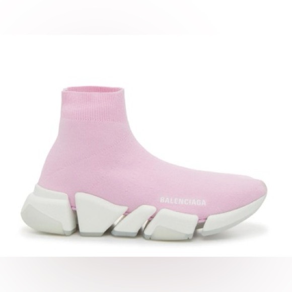 Balenciaga Speed 2.0 Recycled Knit Sneakers in Light Pink Polyester | NEW/NIB - Picture 6 of 16